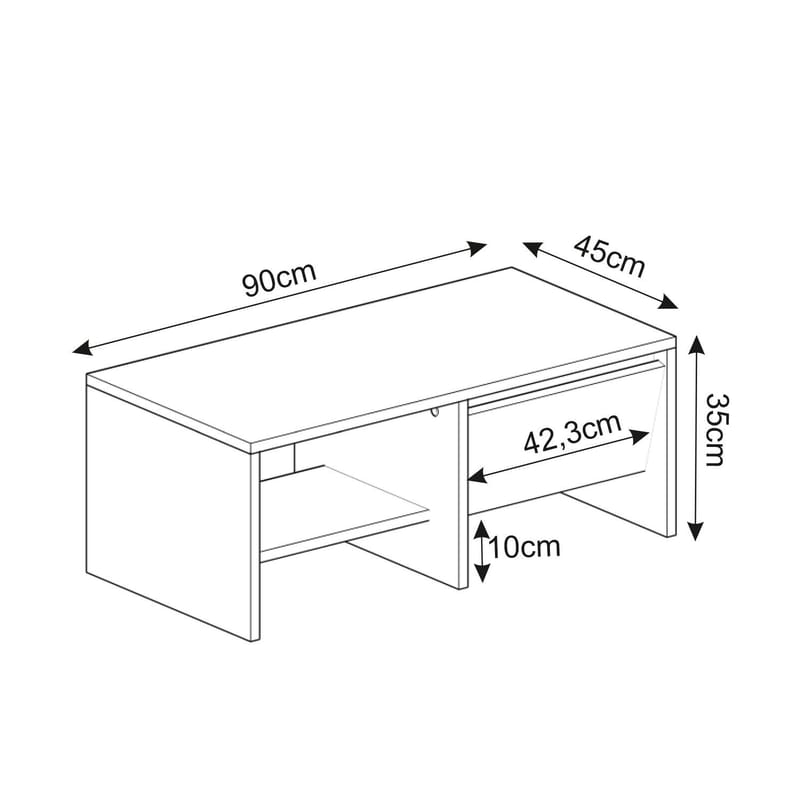 Crala Sofabord 90x35x45 cm - Sort - Møbler - Borde - Sofabord