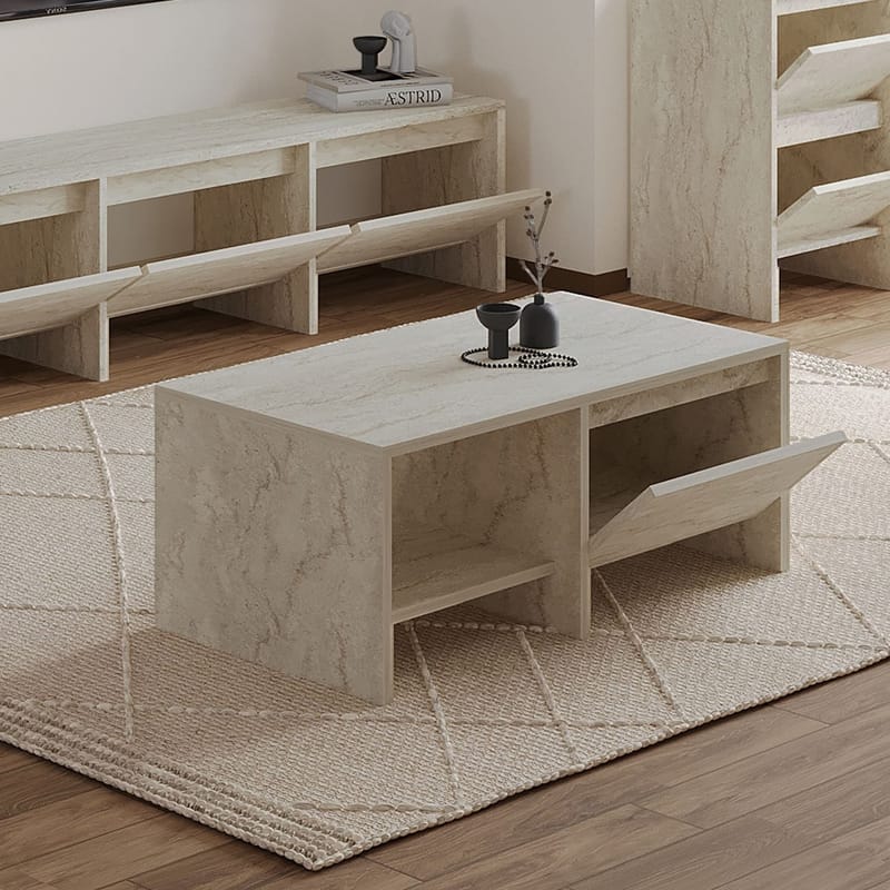 Crala Sofabord 90x35x45 cm - Travertin - Møbler - Borde - Sofabord