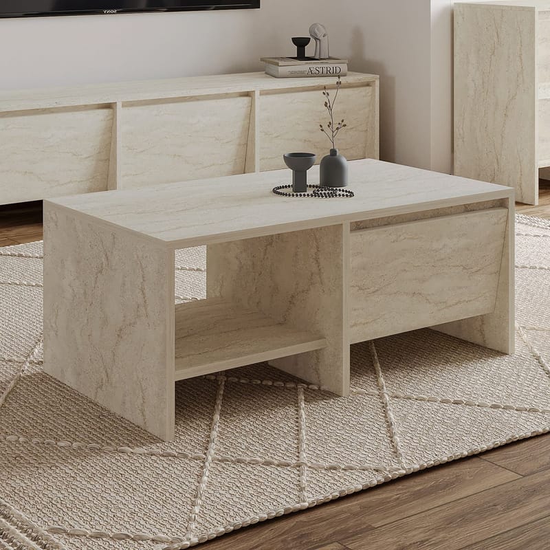 Crala Sofabord 90x35x45 cm - Travertin - Møbler - Borde - Sofabord
