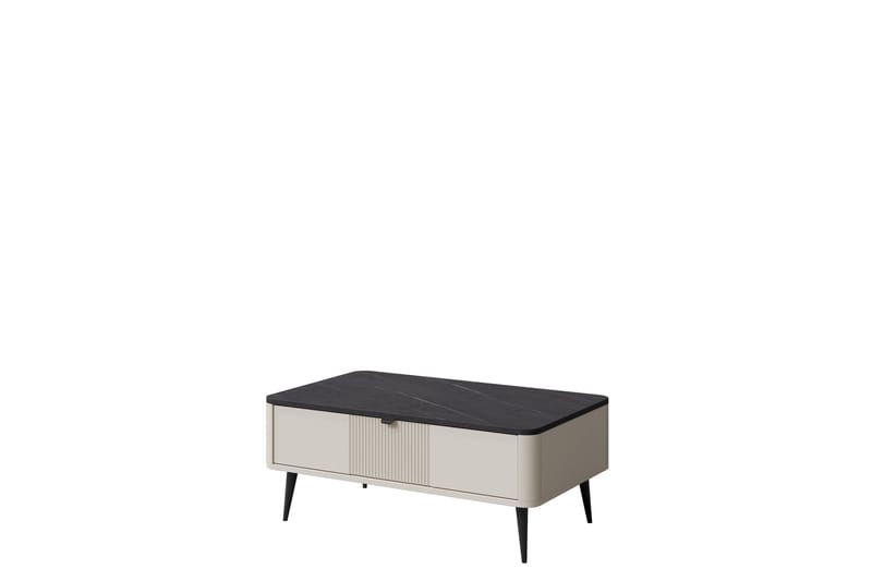 Cucina Rektangulært Sofabord 100 cm med Skuffer i Træ og Metal, Sort