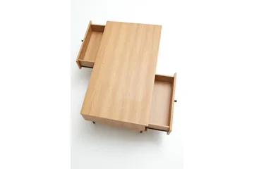 Cyndy 110 cm Rektangulært Sofabord med Skuffer i Lyst Træ - Beige - Møbler - Borde - Sofabord
