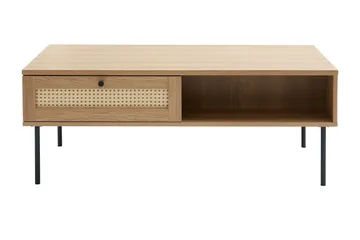 Cyndy 110 cm Rektangulært Sofabord med Skuffer i Lyst Træ - Beige - Møbler - Borde - Sofabord