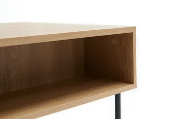 Cyndy 110 cm Rektangulært Sofabord med Skuffer i Lyst Træ - Beige - Møbler - Borde - Sofabord