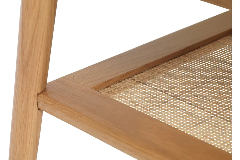 Cytheria Rektangulært Sofabord 60 cm med Rattanhylde i Træ - Beige - Møbler - Borde - Sofabord