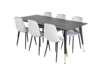 Daicy spisebord 180 cm med 6 stk. Ypas spisestole - Møbler - Borde - Spisebordssæt