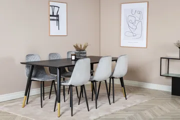 Daicy spisebord 180 cm med 6 stk. Ypas spisestole - Møbler - Borde - Spisebordssæt