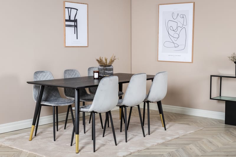 Daicy spisebord 180 cm med 6 stk. Ypas spisestole - Møbler - Borde - Spisebordssæt