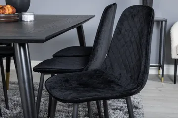Daicy Spisebordssæt 180 cm inkl 6 Ypas Stole - Sort/Messing - Møbler - Borde - Spisebordssæt
