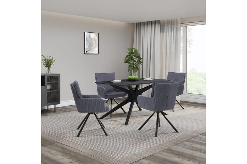 Dakona Spisebord Rektangulær 160x90 cm - Sort - Møbler - Borde - Spisebord og køkkenbord