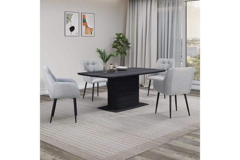 Daleton Spisebord Rektangulær 160x90 cm - Sort - Møbler - Borde - Spisebord og køkkenbord