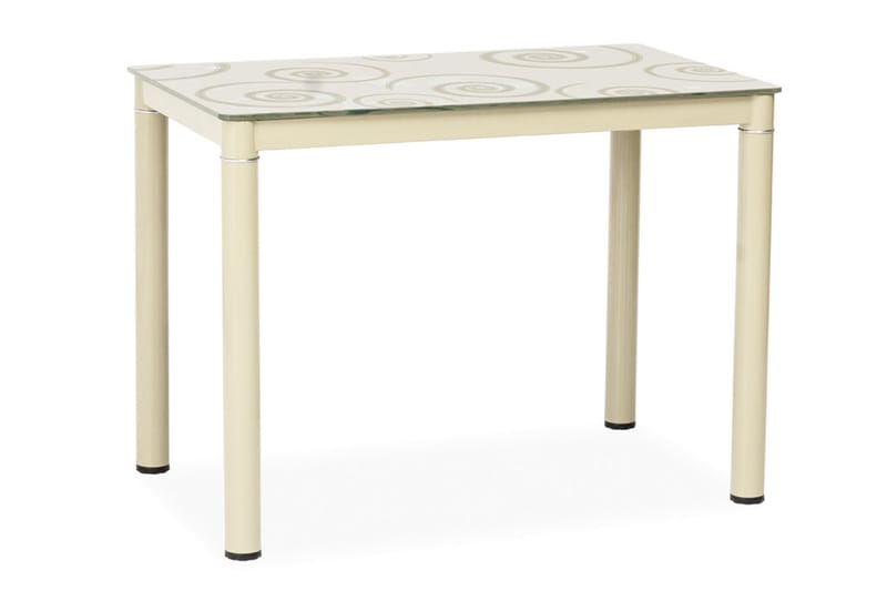 Dameara Spisebord 100 cm - Glas/Beige - Spisebord og køkkenbord