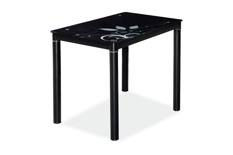 Dameara Spisebord 80 cm - Glas/Sort - Spisebord og køkkenbord