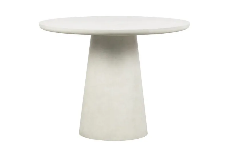 Damon Lille Rundt Spisebord 100 cm i Fiber Clay med Betonudseende, Hvid