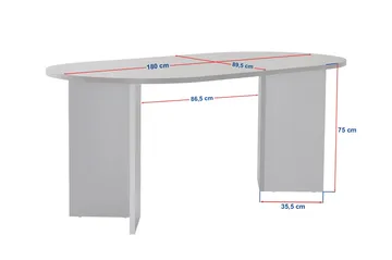 Dano Ovalt Spisebord 180x90 cm med Travertin- og Valnøddeudseende - Beige - Møbler - Borde - Spisebord og køkkenbord
