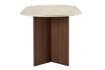 Dano Ovalt Spisebord 180x90 cm med Travertin- og Valnøddeudseende - Beige - Møbler - Borde - Spisebord og køkkenbord