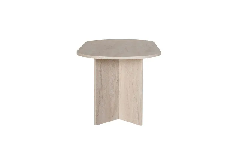 Dano Ovalt Spisebord 180x90 cm med Travertinudseende - Beige - Møbler - Borde - Spisebord og køkkenbord
