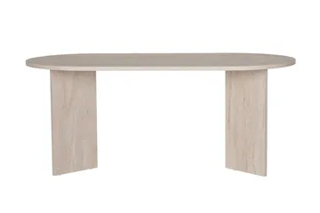 Dano Ovalt Spisebord 180x90 cm med Travertinudseende - Beige - Møbler - Borde - Spisebord og køkkenbord