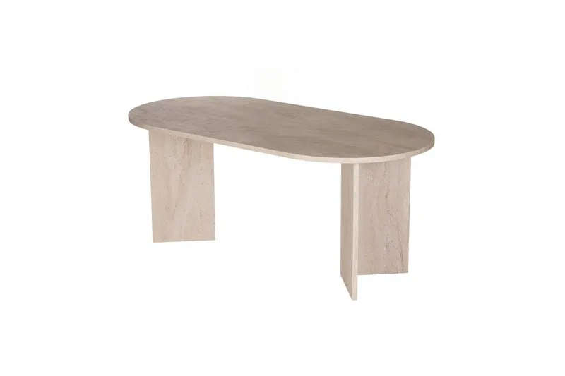 Dano Ovalt Spisebord 180x90 cm med Travertinudseende - Beige - Møbler - Borde - Spisebord og køkkenbord