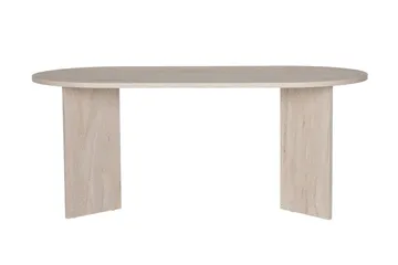 Dano Ovalt Spisebord 180x90 cm med Travertinudseende - Beige - Møbler - Borde - Spisebord og køkkenbord