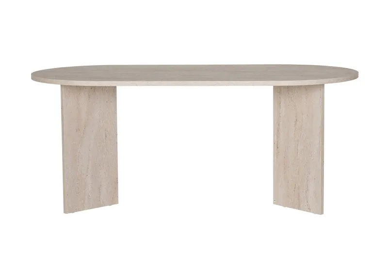 Dano Ovalt Spisebord 180x90 cm med Travertinudseende - Beige - Møbler - Borde - Spisebord og køkkenbord