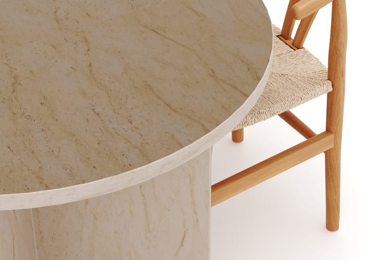 Dano Spisebord 180 cm med 4 Dastoori Spisestole - Travertin / Natur - Møbler - Borde - Spisebordssæt