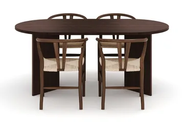 Dano Spisebord 180 cm med 4 Dastoori Spisestole - Valnød - Møbler - Borde - Spisebordssæt