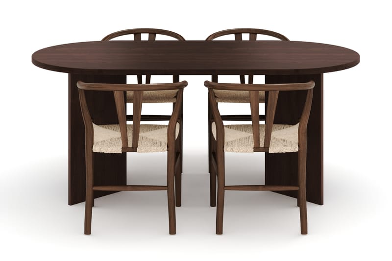 Dano Spisebord 180 cm med 4 Dastoori Spisestole - Valnød - Møbler - Borde - Spisebordssæt