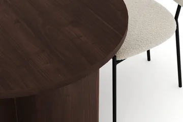 Dano Spisebord 180 cm med 4 Gemmiano Spisestole - Valnød / Hvid Bouclé - Møbler - Borde - Spisebordssæt