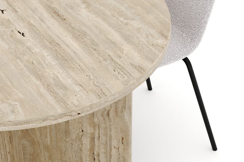 Dano Spisebord 180 cm med 4 Katy Spisestole - Travertin / Hvid - Møbler - Borde - Spisebordssæt