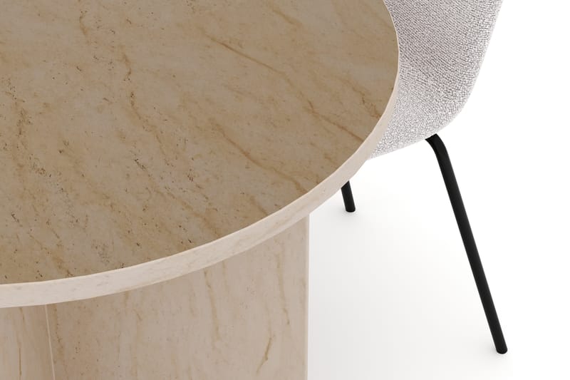 Dano Spisebord 180 cm med 4 Katy Spisestole - Travertin / Hvid - Møbler - Borde - Spisebordssæt