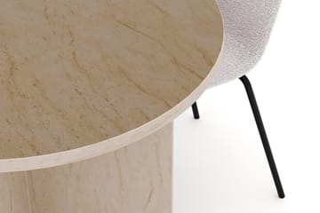 Dano Spisebord 180 cm med 4 Katy Spisestole - Travertin / Hvid - Møbler - Borde - Spisebordssæt