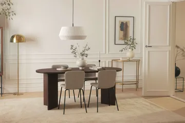Dano Spisebord 180 cm med 4 Katy Spisestole - Valnød / Greige - Møbler - Borde - Spisebordssæt