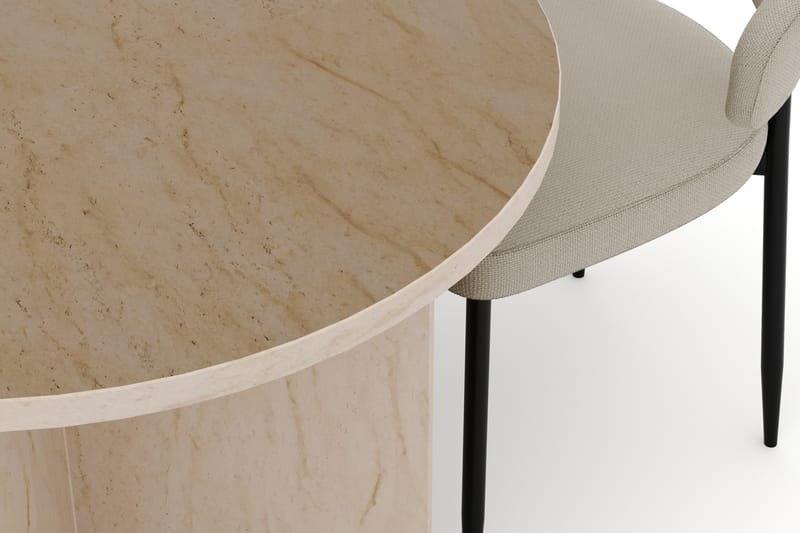 Dano Spisebord 180 cm med 4 Sawako Spisestole - Travertin / Beige - Møbler - Borde - Spisebordssæt