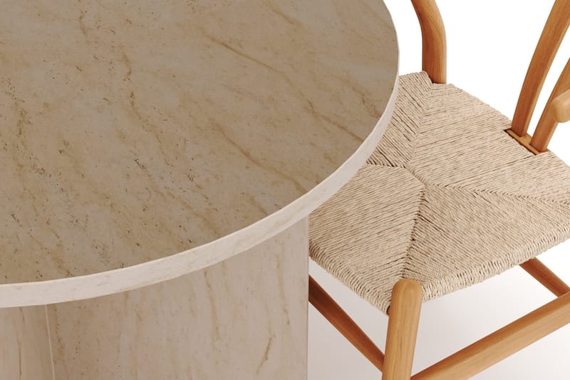 Dano Spisebord 180 cm med 6 Dastoori Spisestole - Travertin / Natur - Møbler - Borde - Spisebordssæt