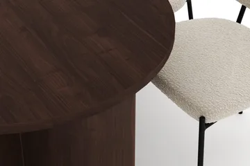Dano Spisebord 180 cm med 6 Gemmiano Spisestole - Valnød / Hvid Bouclé - Møbler - Borde - Spisebordssæt
