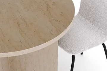 Dano Spisebord 180 cm med 6 Katy Spisestole - Travertin / Hvid - Møbler - Borde - Spisebordssæt