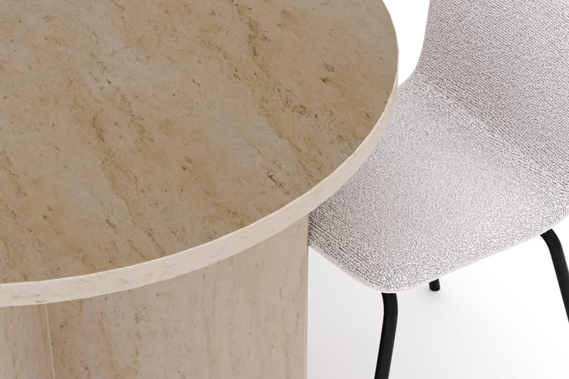 Dano Spisebord 180 cm med 6 Katy Spisestole - Travertin / Hvid - Møbler - Borde - Spisebordssæt