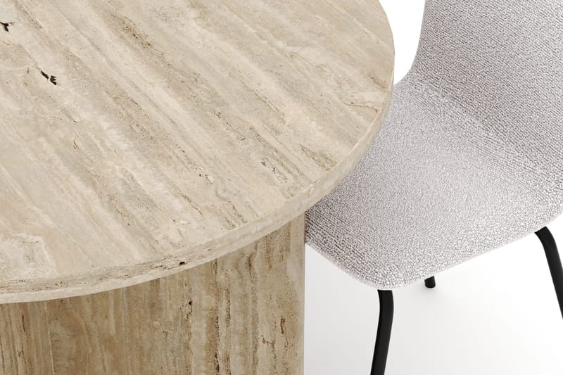 Dano Spisebord 180 cm med 6 Katy Spisestole - Travertin / Hvid - Møbler - Borde - Spisebordssæt
