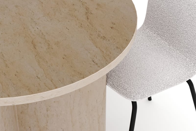 Dano Spisebord 180 cm med 6 Katy Spisestole - Travertin / Hvid - Møbler - Borde - Spisebordssæt