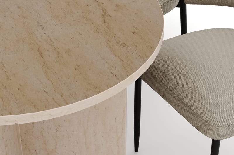 Dano Spisebord 180 cm med 6 Sawako Spisestole - Travertin / Beige - Møbler - Borde - Spisebordssæt