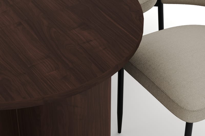 Dano Spisebord 180 cm med 6 Sawako Spisestole - Valnød / Beige - Møbler - Borde - Spisebordssæt