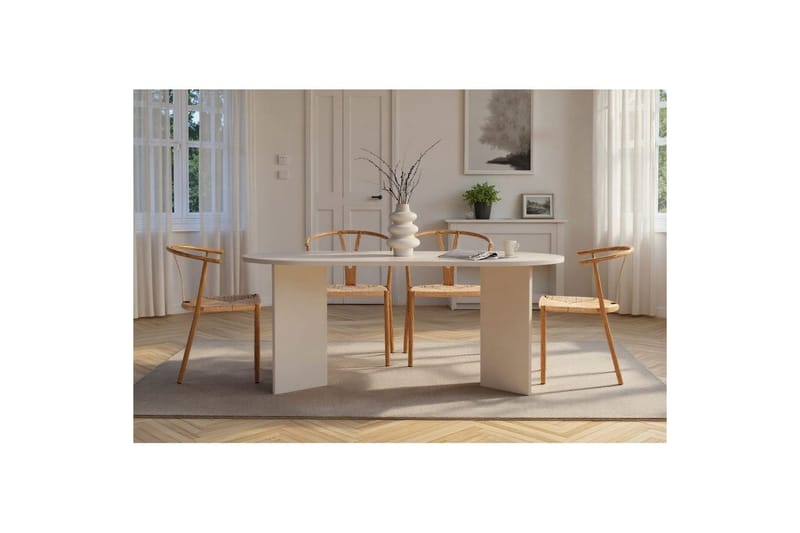 Dano Spisebord 180 cm Oval - Natur/Hvid - Møbler - Borde - Spisebord og køkkenbord