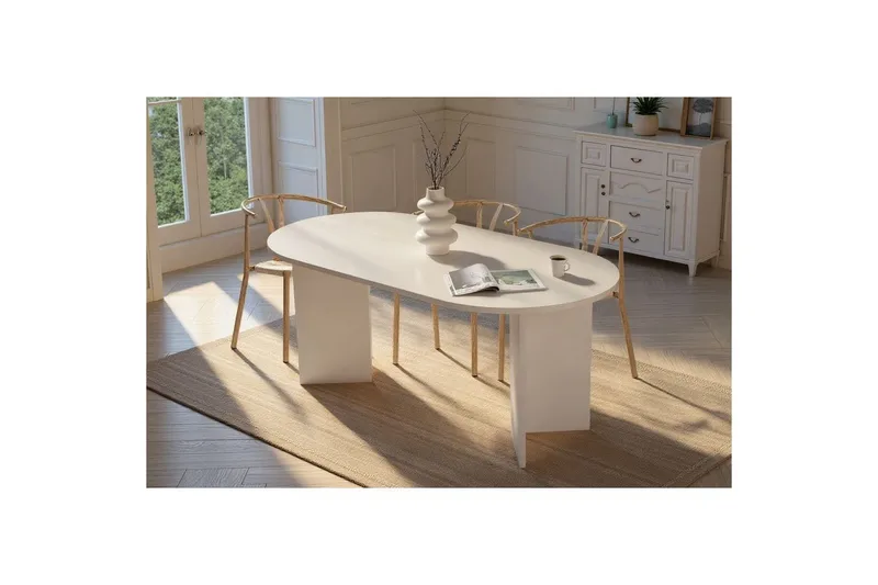 Dano Spisebord 180 cm Oval - Natur/Hvid - Møbler - Borde - Spisebord og køkkenbord