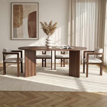 Dano Spisebord- og stolessæt 180x75x90 cm 5 dele - Milano Walnut, Dark Walnut, hvid - Møbler - Borde - Spisebordssæt