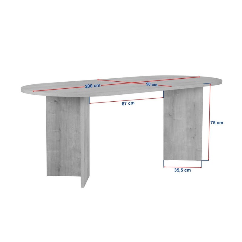 Dano Spisebord Oval 200 cm - Brun - Møbler - Borde - Spisebord og køkkenbord