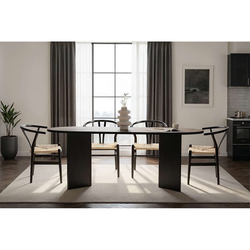 Dano Spisebord Oval 200 cm - Sort - Møbler - Borde - Spisebord og køkkenbord