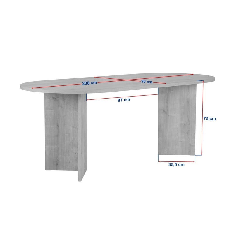 Dano Spisebord Oval 200 cm - Taupe - Møbler - Borde - Spisebord og køkkenbord