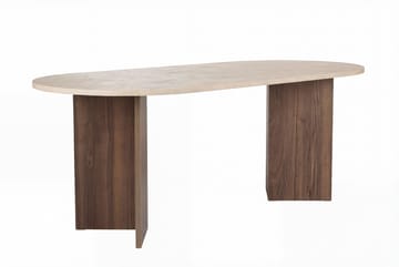 Dano Spisebord Ovalt 200 cm - Travertine Walnut - Møbler - Borde - Spisebord og køkkenbord