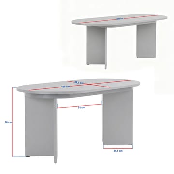 Dano Udtrækkeligt Ovalt Spisebord 160-200x90 cm i Træ med valnøddeudseende - Brun - Møbler - Borde - Spisebord og køkkenbord