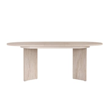 Dano Udtrækkeligt Ovalt Spisebord 160-200x90 cm med Travertinudseende - Beige - Møbler - Borde - Spisebord og køkkenbord